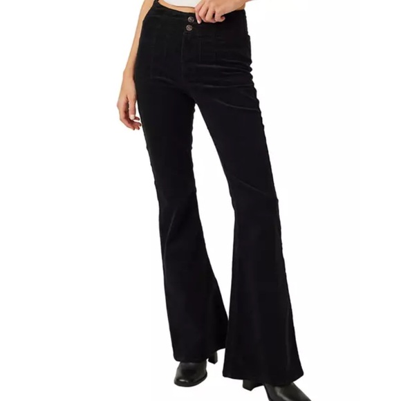 WE THE FREE Jayde Cord Flare Jeans Size 31/ Color Black - Picture 4 of 9